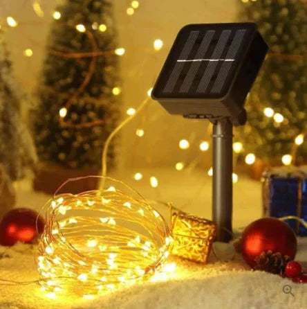 LUCES NAVIDEÑAS CON PANEL SOLAR