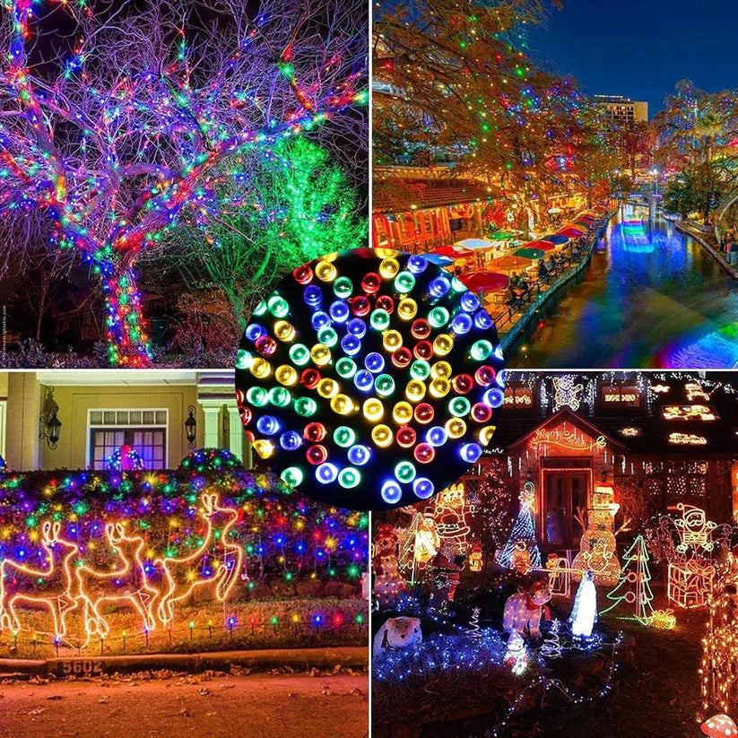 LUCES NAVIDEÑAS CON PANEL SOLAR